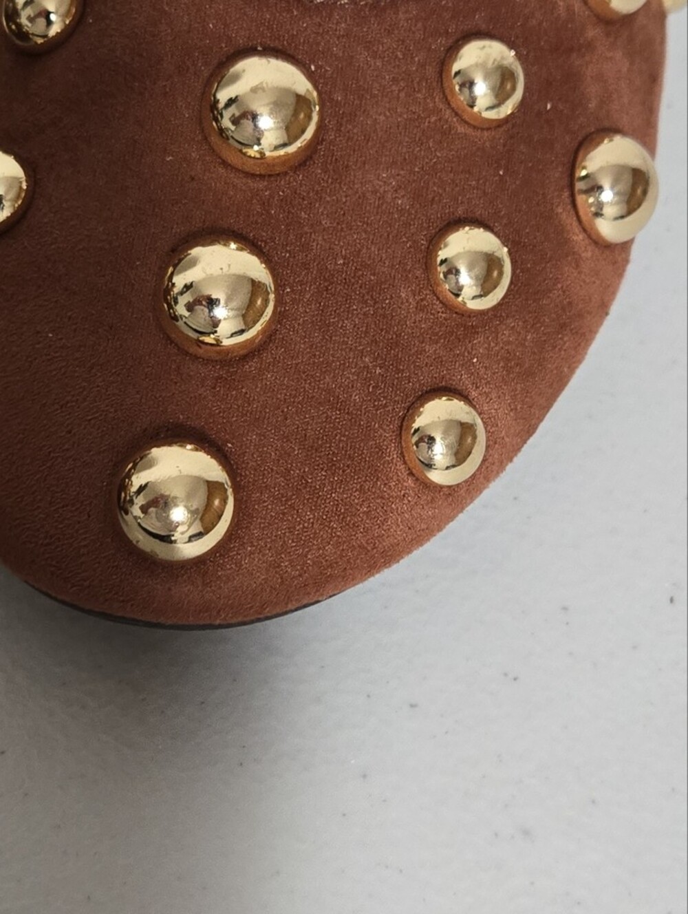 Abound Rust Brown Suede Ballet Flats with Gold Studs Size 9 - Picture 8 of 9